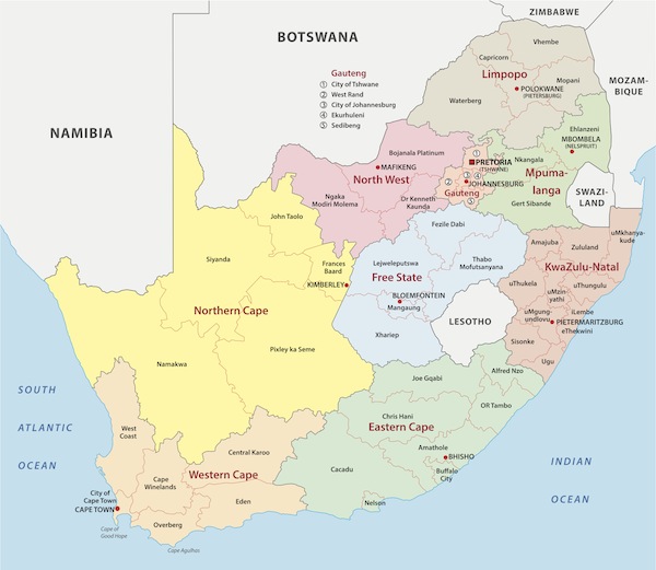 Provinces of South Africa | Map | Overview | The 9 South African Provinces